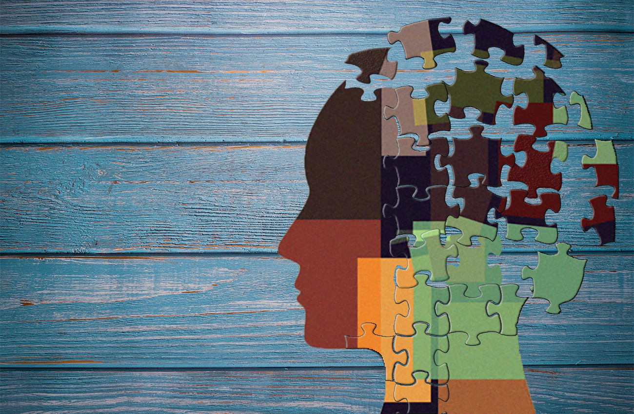 Brain puzzle mental health concept
